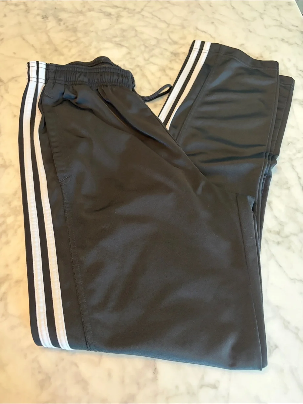 adidas Men’s Black Joggers with White 3-Stripes Size Medium